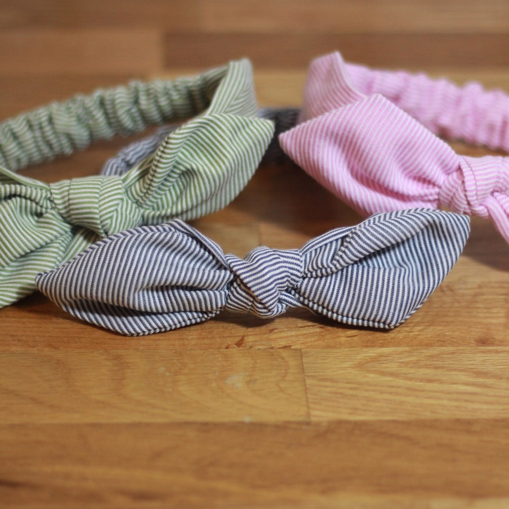 Pastel Easter Top knot bow elastic baby headbands